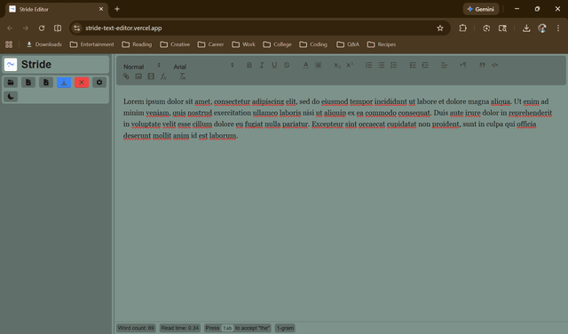 Stride Editor preview