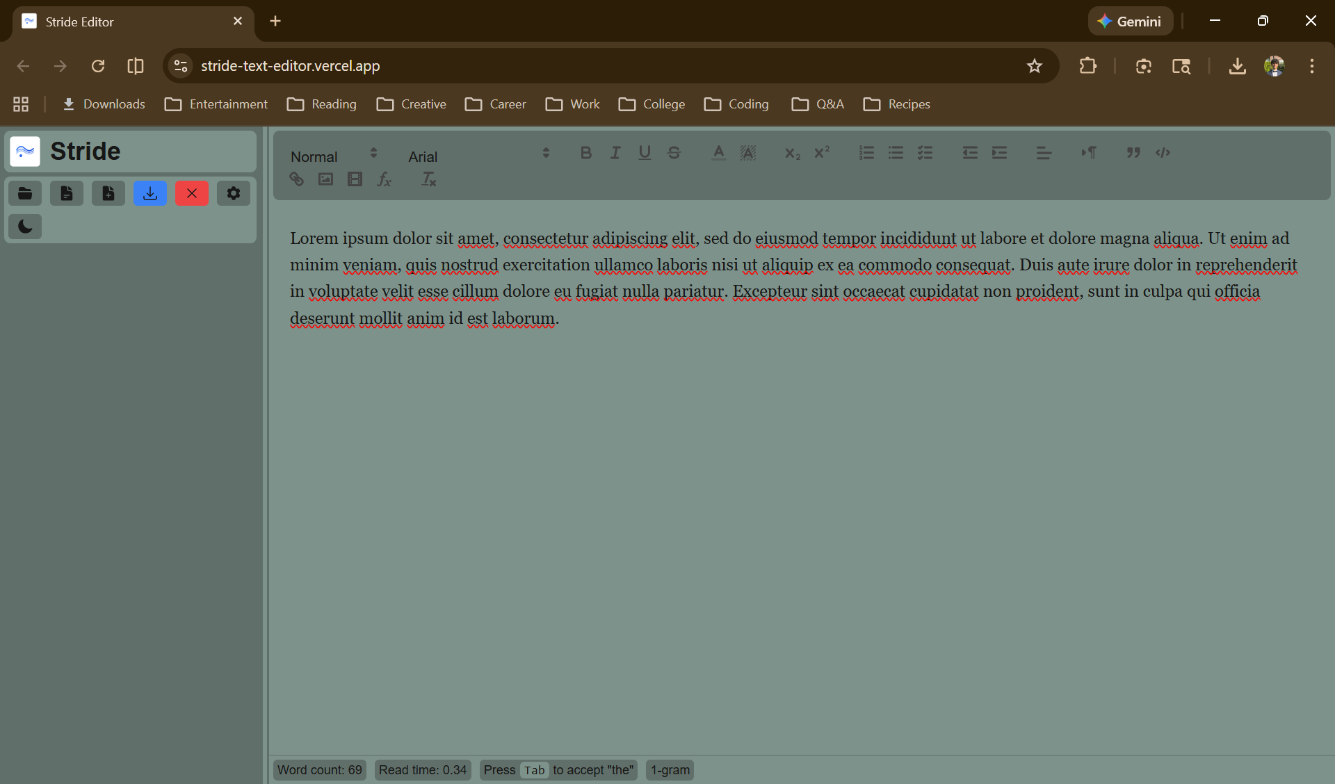 Stride Editor preview